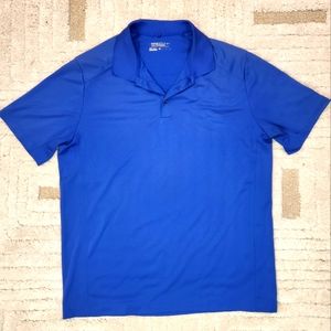 Nike Golf Polo Men XL Tour Performance Dri-Fit Blue Embroidered Swoosh Logo EUC